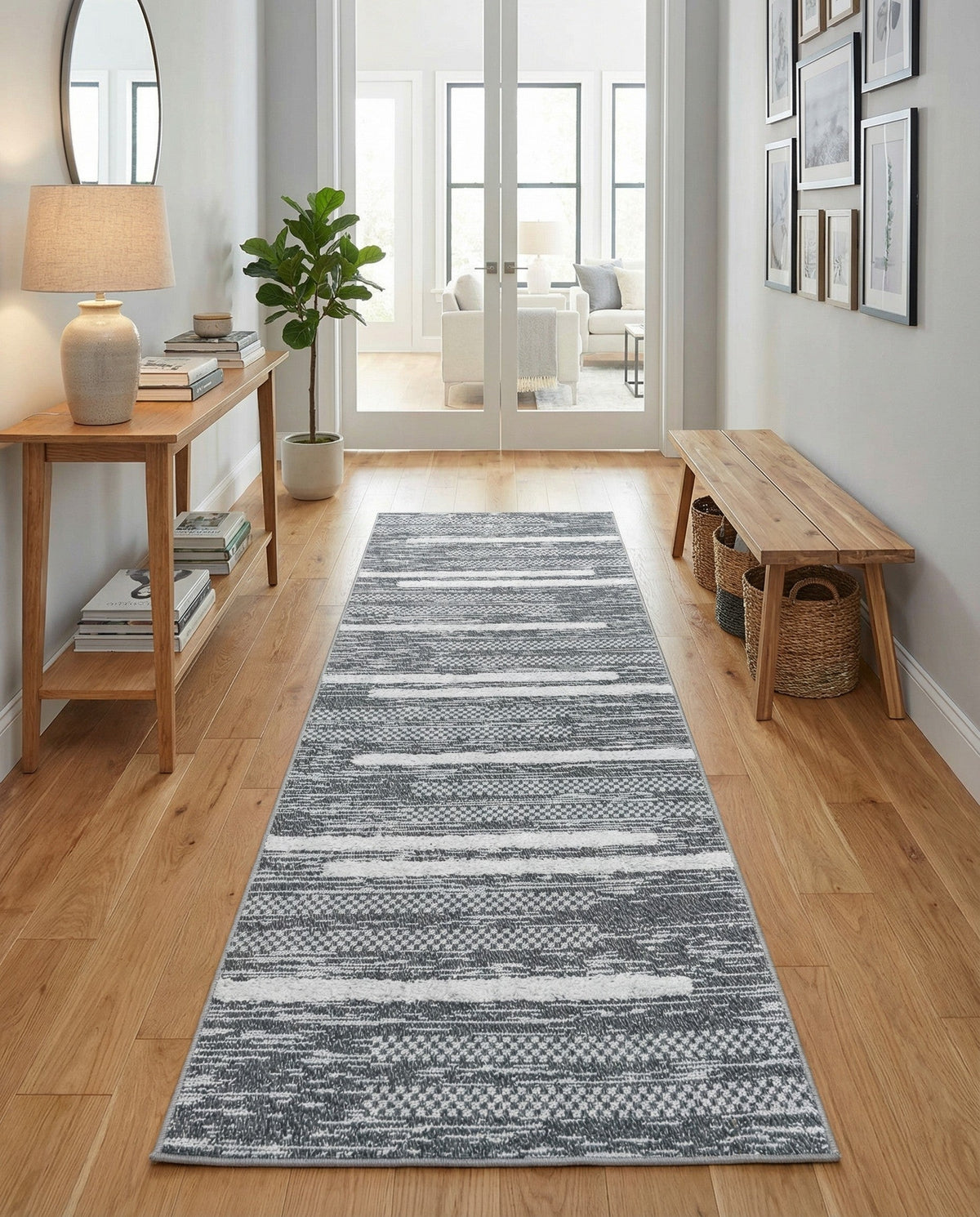 Cathedral Elegance Collection Area Rug - Chapel Runner Gray  lifestyle 150