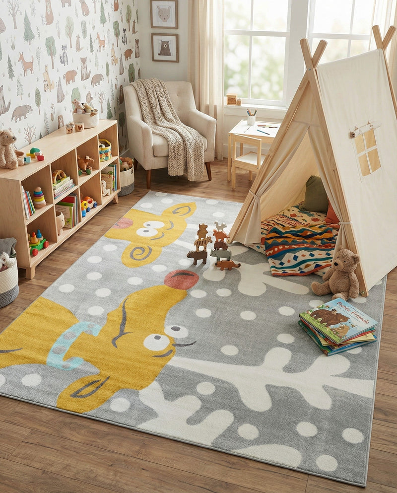 Wonder Tykes Collection Area Rug -  Mystic Rectangle Gray  lifestyle 12