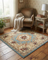 Versailles Elegance Collection Area Rug -  Louveciennes (Light Blue) Square Light Blue  lifestyle 77