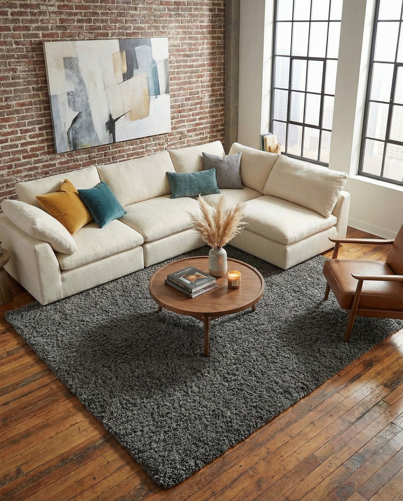 Eternal Plush Oasis Collection Area Rug -  Tranquility (Smoke) Rectangle Smoke  lifestyle 19