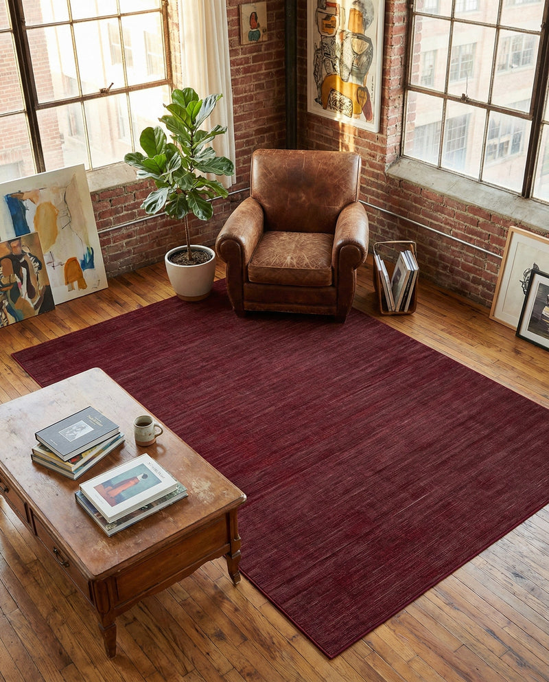 Soho Elegance Collection Area Rug - Chelsea (Burgundy) Rectangle Burgundy  lifestyle 18
