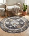Desert Modern Eco Rug Series Collection Area Rug -  Mojave Round Charcoal Gray  lifestyle 65