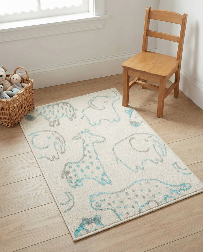 Wonder Tykes Collection Area Rug -  Spectrum Rectangle Ivory  lifestyle 28