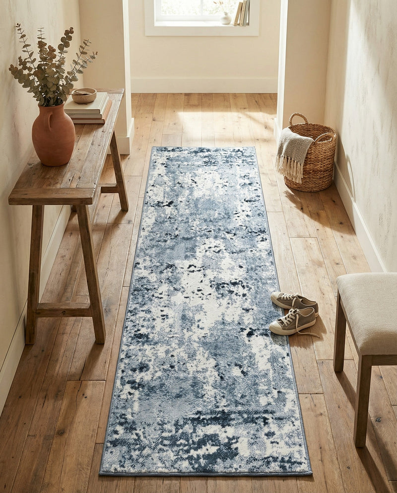Luminara Sands Collection Area Rug - Elysium (Vintage Blue) Runner Vintage Blue  lifestyle 86