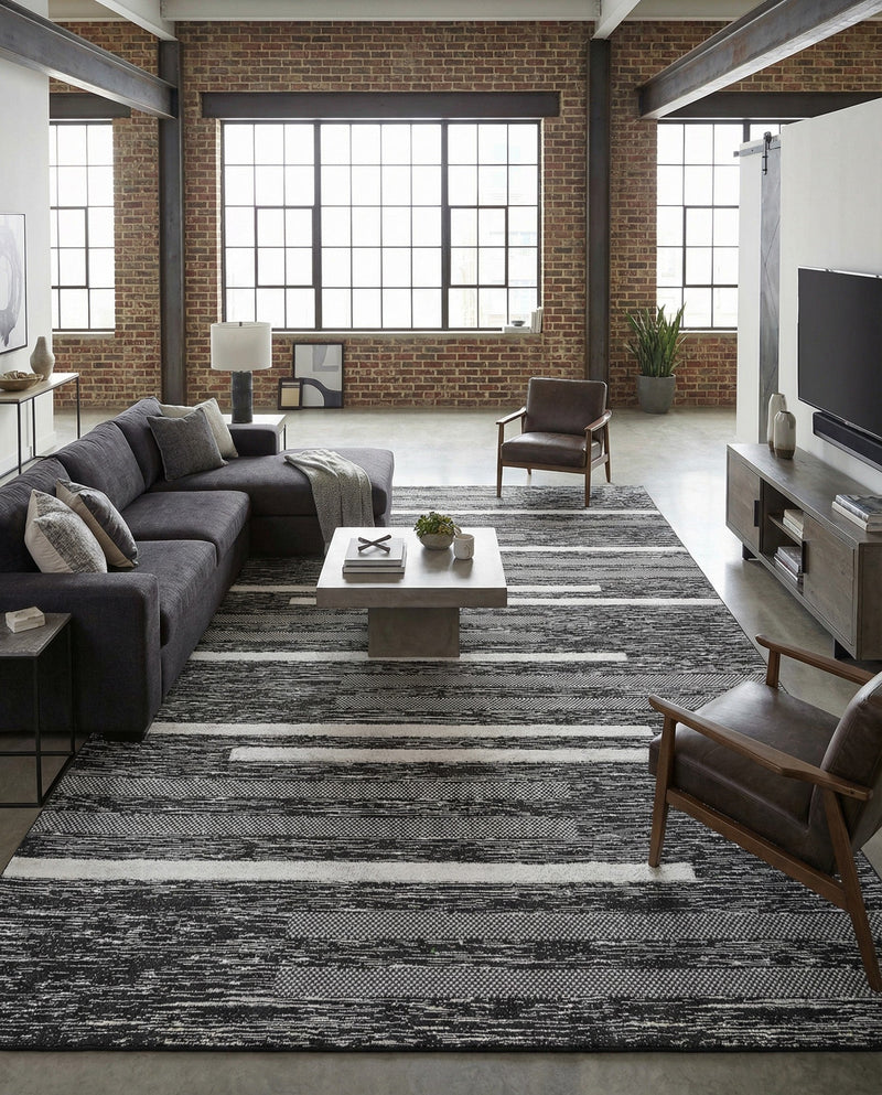 Cathedral Elegance Collection Area Rug - Chapel Rectangle Black  lifestyle 27