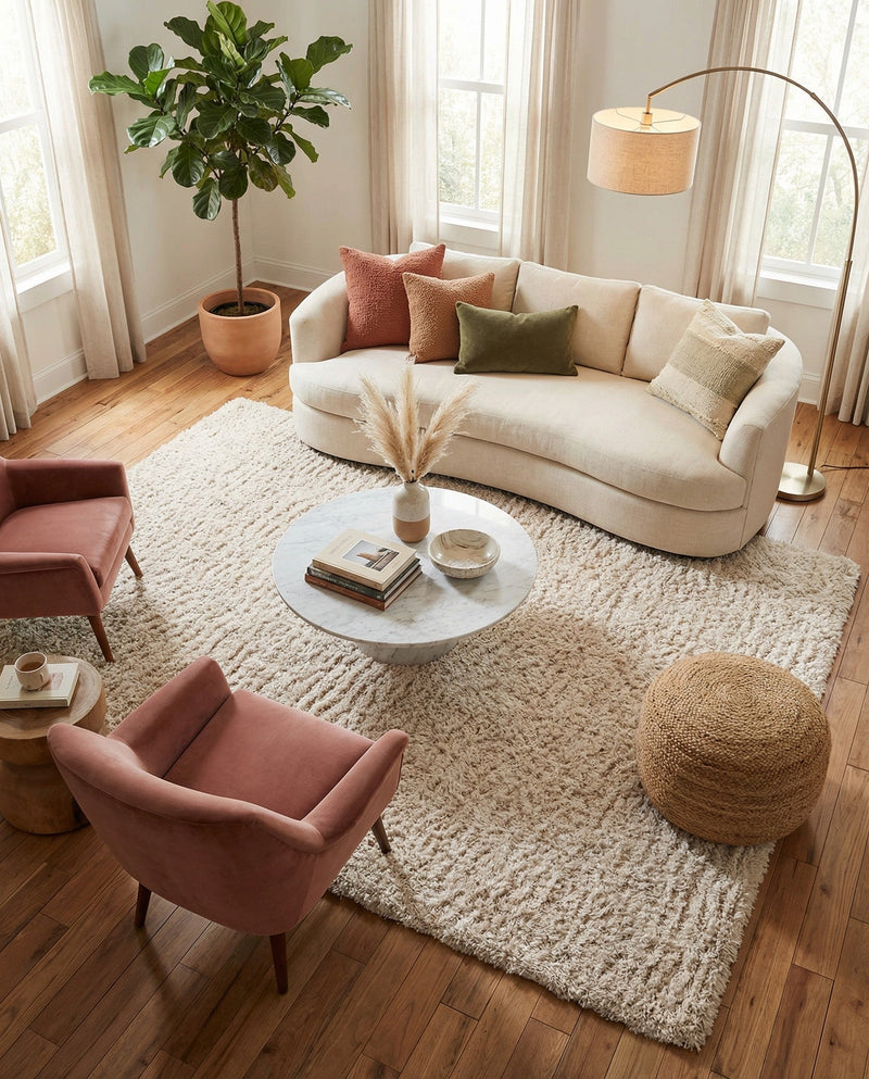 Eternal Plush Oasis Collection Area Rug -  Tranquility (Linen) Rectangle Linen  lifestyle 19