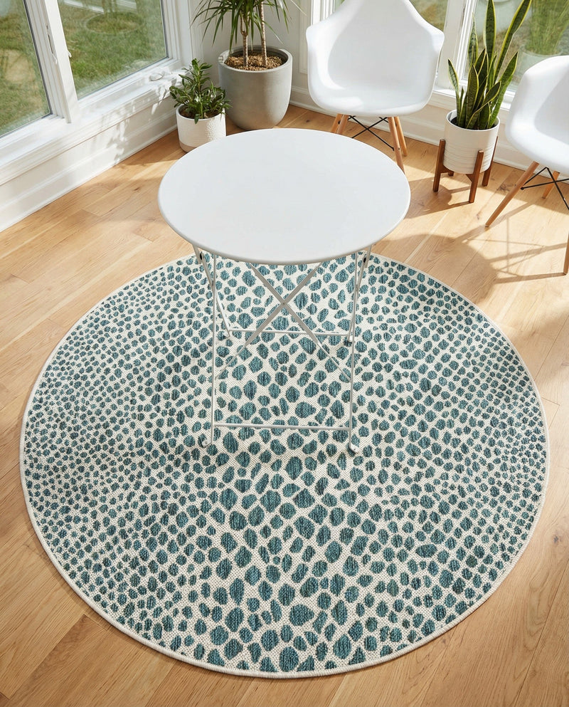 Urban Oasis Rugs Collection Area Rug -  Terrace (Teal) Round Teal  lifestyle 69