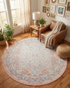 Savannah Series Collection Area Rug - Charleston (Powder Pink) Round Powder Pink  lifestyle 63