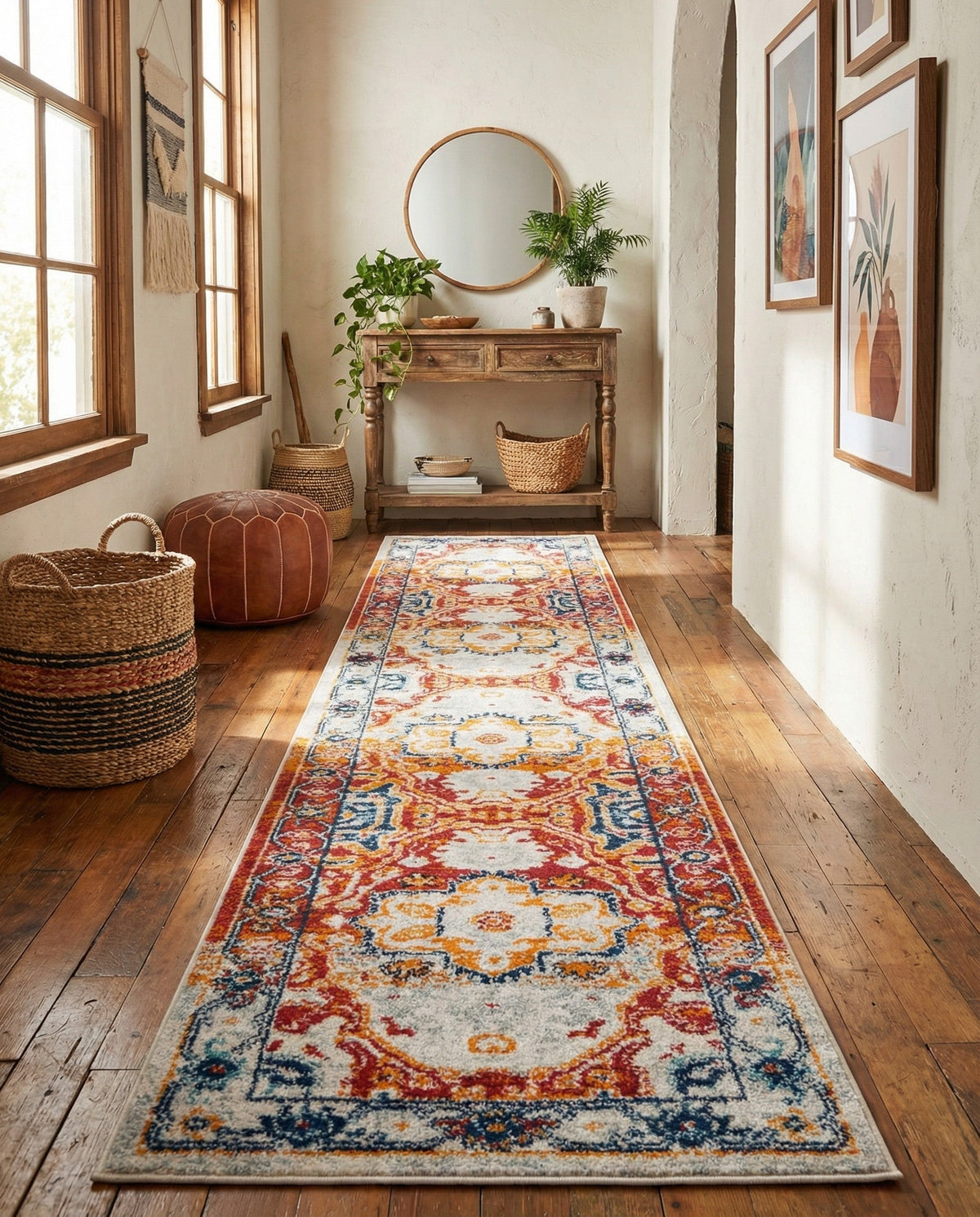 Parisian Elegance Collection Area Rug - Versailles (Rust Red) Runner Rust Red  lifestyle 59