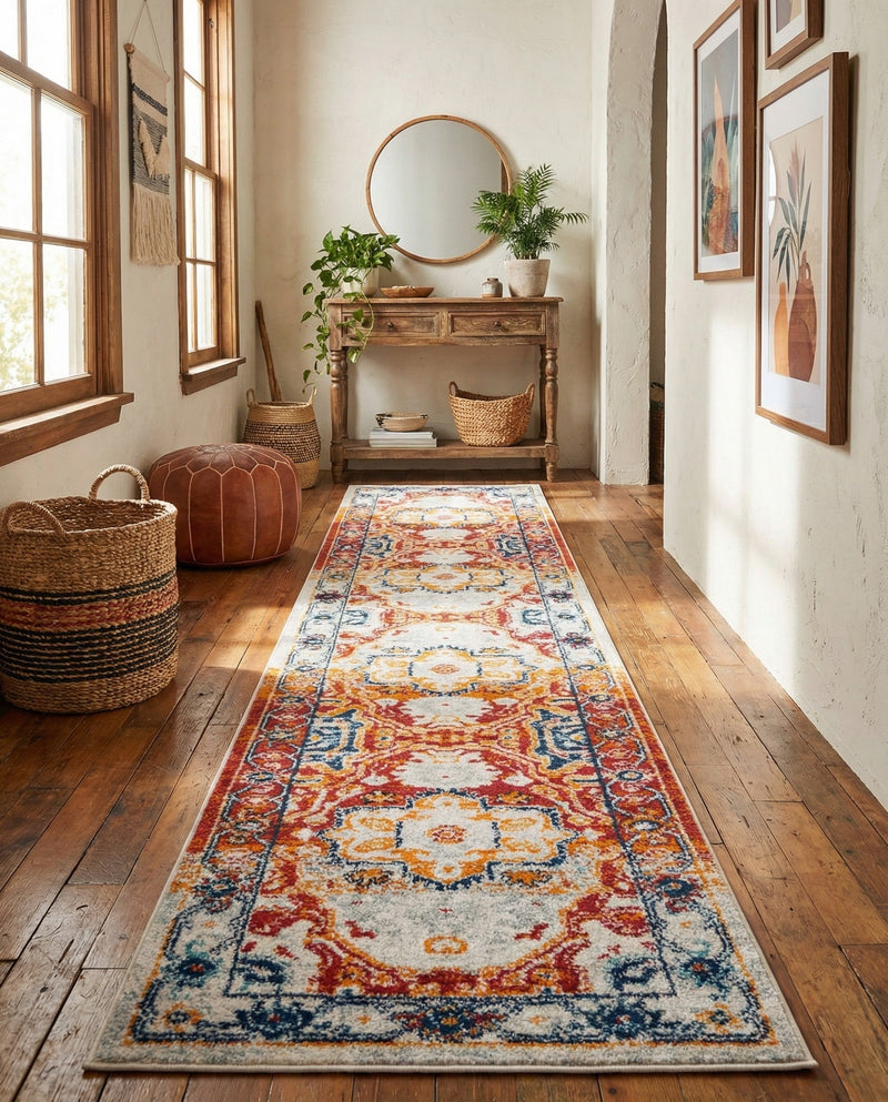 Parisian Elegance Collection Area Rug - Versailles (Rust Red) Runner Rust Red  lifestyle 59