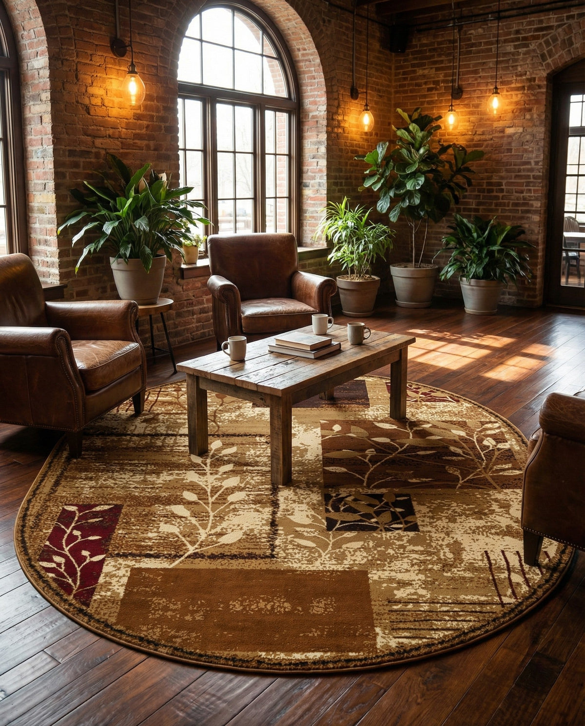 Bistro Lounge Collection Area Rug -  Affogato Oval Beige  lifestyle 146