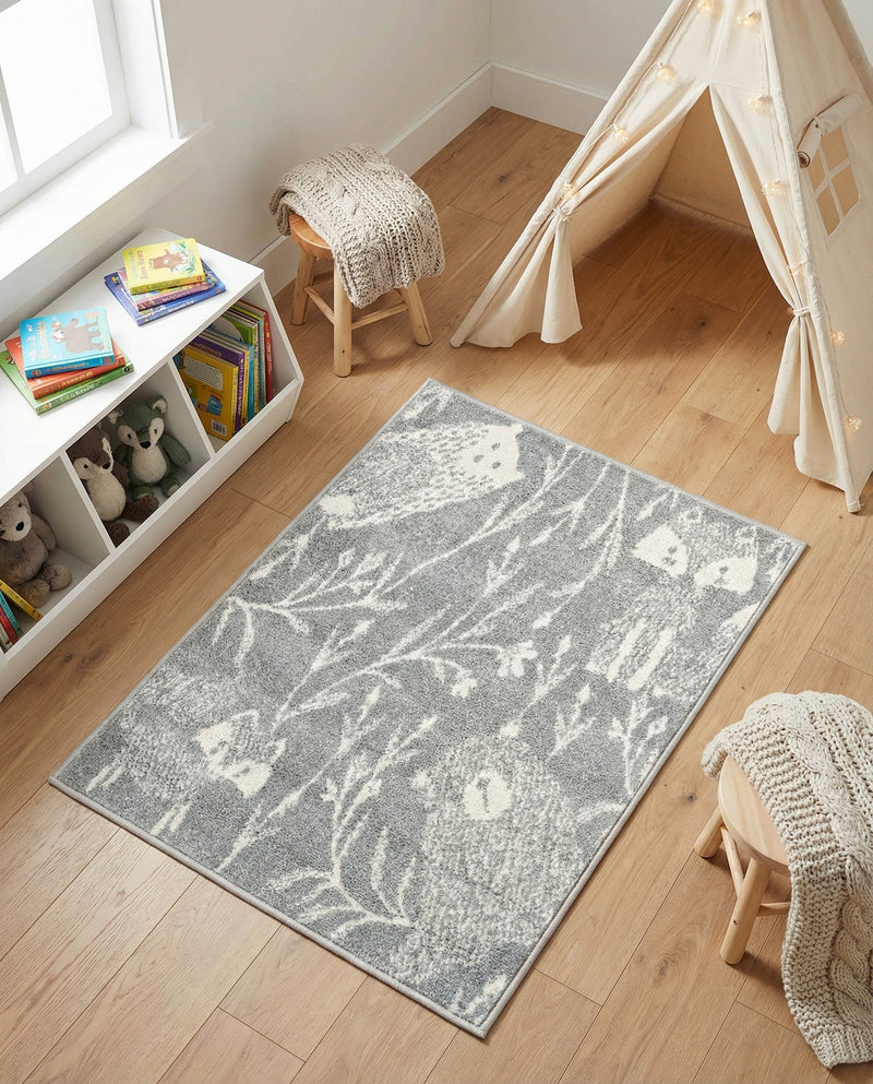 Wonder Tykes Collection Area Rug -  Quirky Rectangle Gray  lifestyle 17