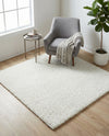Cozy Comfort Shag Collection Area Rug - Haven (White) Square White  lifestyle 76