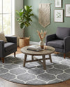 Trellis Mosaic Collection Area Rug -  Pergolatown (Light Gray) Round Light Gray  lifestyle 47