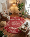 Georgetown Rugs Collection Area Rug - Dupont (Red) Round Red  lifestyle 35