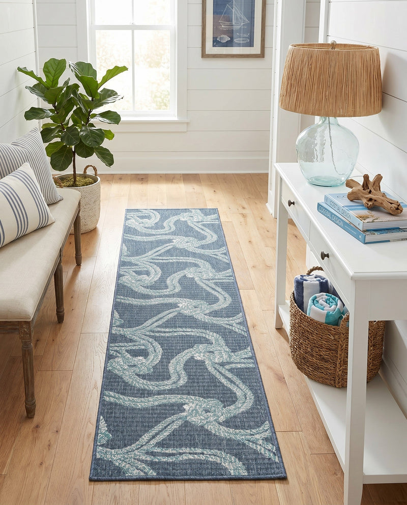 Seaside Haven Rugs Collection Area Rug -  Boardwalk Runner Navy Blue  lifestyle 44