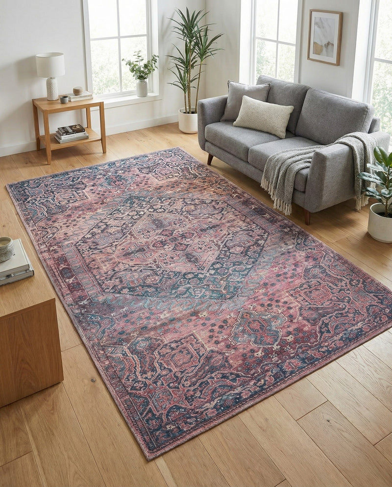 Zahara Oasis Collection Area Rug -  Agadir Rectangle Antique Rust Red  lifestyle 20