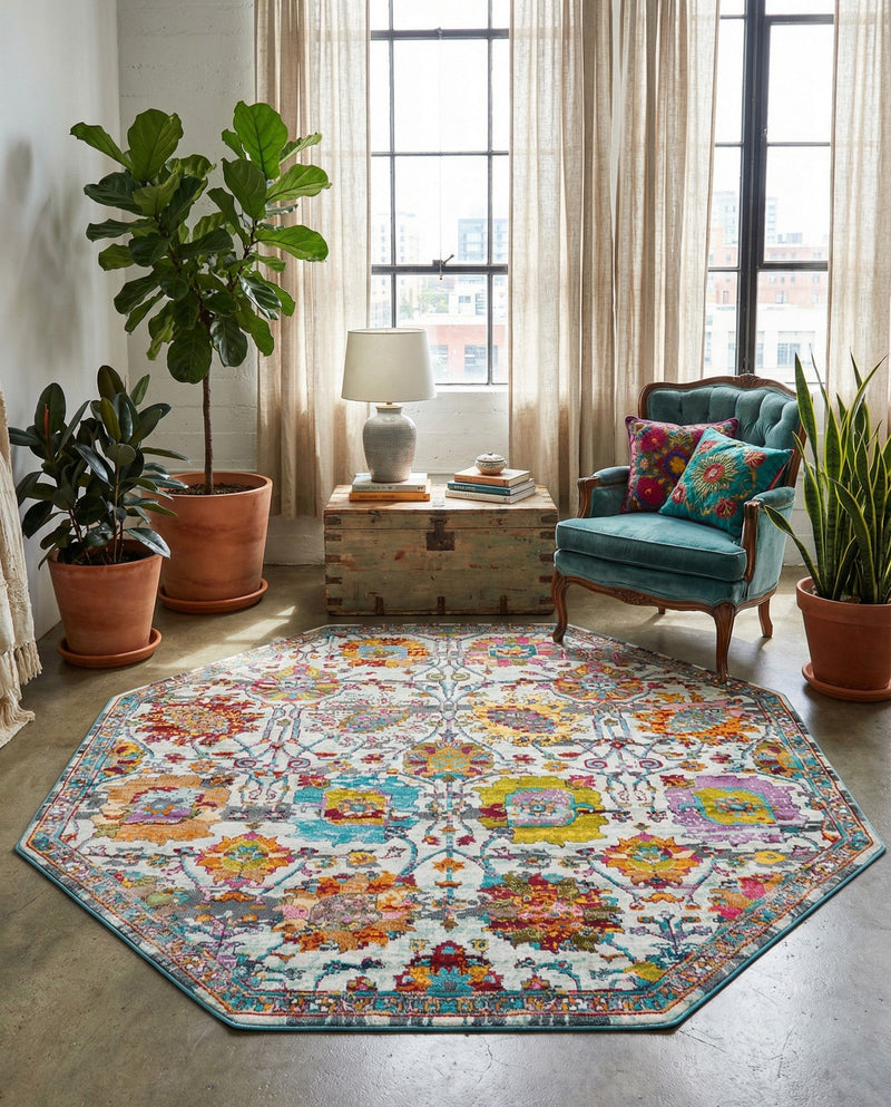 Arcadia Rugs Collection Area Rug -  Elysium Octagon Multi  lifestyle 70