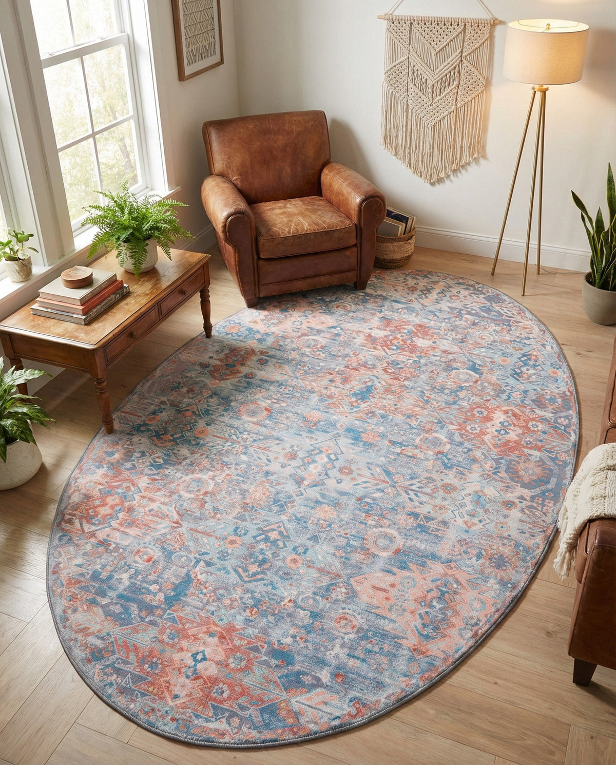 Heritage Elegance Collection Area Rug -  Potala Oval Blue  lifestyle 102