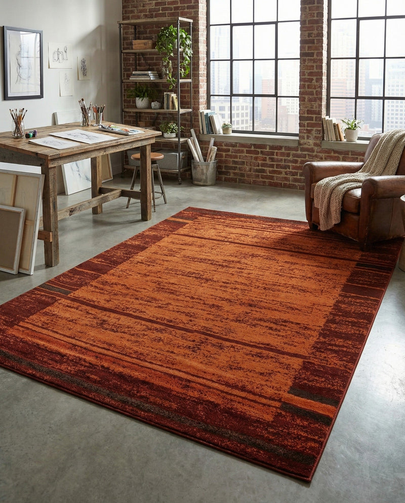 Autumn Meadow Collection Area Rug -  Nutmegwood Rectangle Terracotta  lifestyle 13