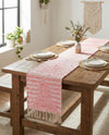 Thar Cotton Collection Area Rug - Jaisalmer (Rose) Table Runner Rose  lifestyle 56