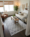 Trellis Mosaic Collection Area Rug -  Pergolatown (Light Gray) Rectangle Light Gray  lifestyle 15