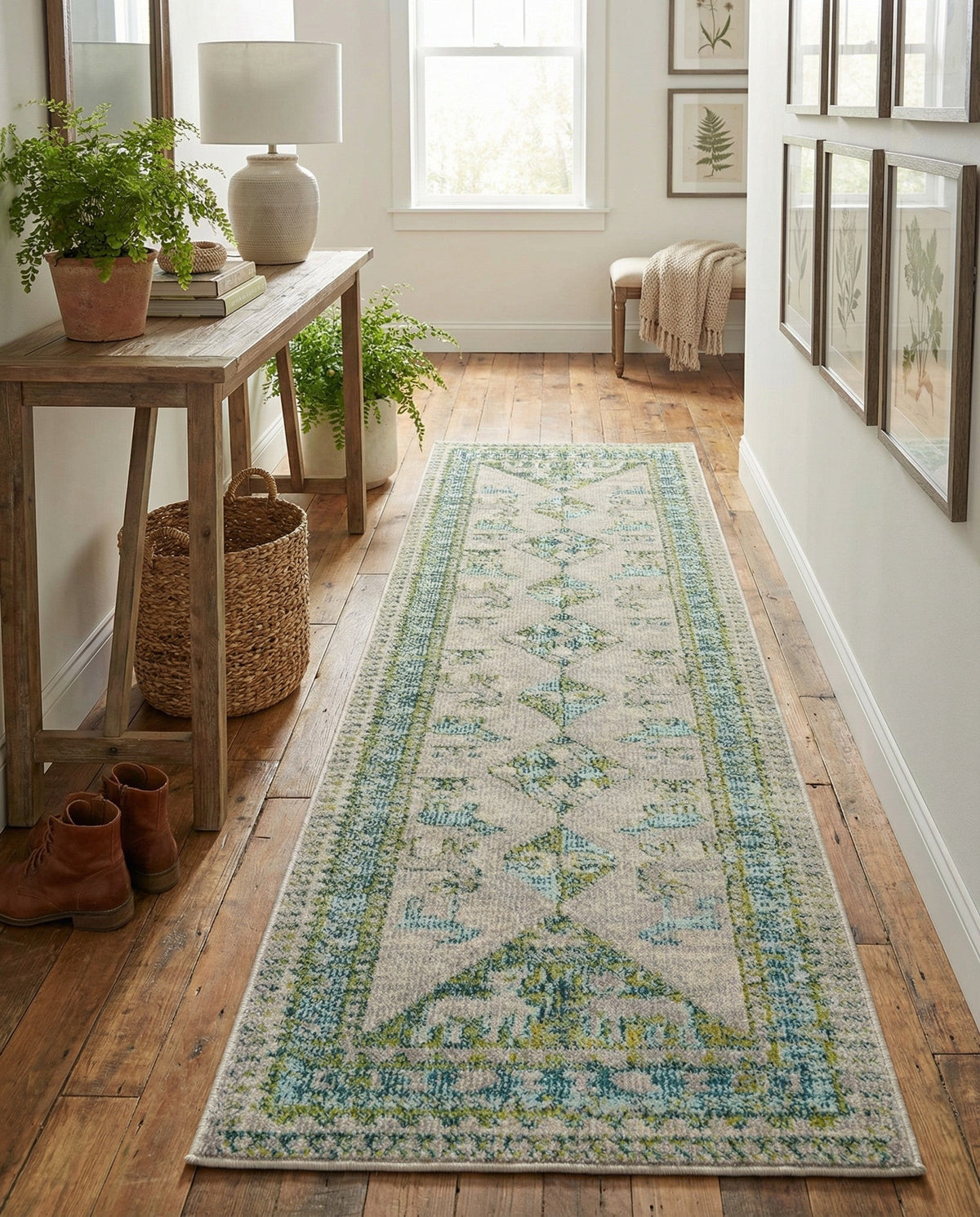 Sedona Vista Collection Area Rug -  Nolina Runner Green  lifestyle 93