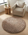 Eternal Plush Oasis Collection Area Rug -  Tranquility (Khaki) Round Khaki  lifestyle 69
