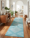 Seychelles Stripes Collection Area Rug - Mahe (Light Blue) Runner Light Blue  lifestyle 57