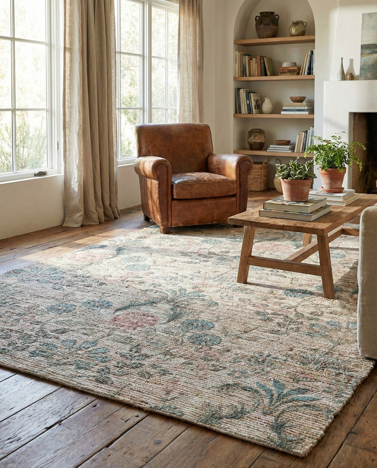 Savannah Threads Collection Area Rug -  Mendocino Rectangle Ivory  lifestyle 11