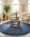 Studio Haven Collection Area Rug -  Conservatory (Navy Blue) Round Navy Blue  lifestyle 46