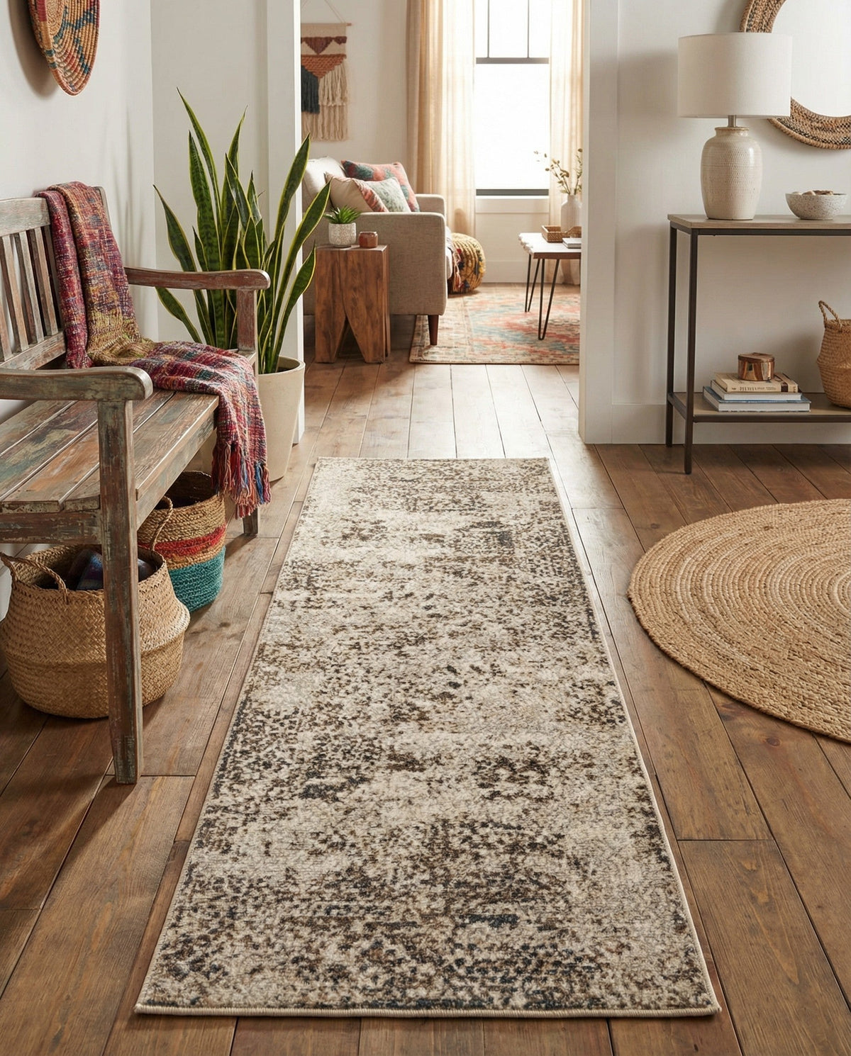 Gobi Sands Collection Area Rug -  Badain Runner Cream  lifestyle 87