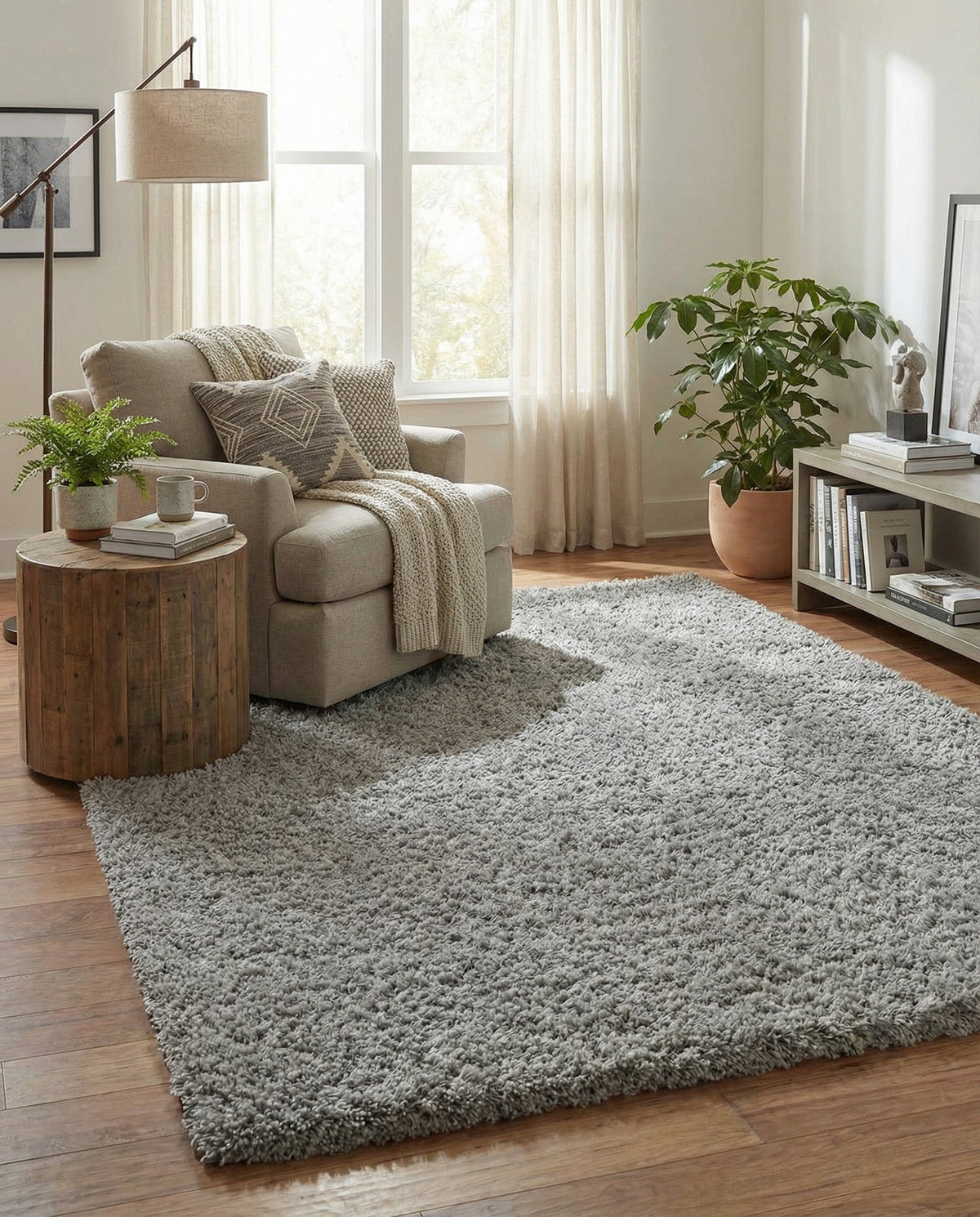 Eternal Plush Oasis Collection Area Rug -  Tranquility (Ash) Rectangle Ash  lifestyle 15