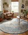 Coastal Haven Collection Area Rug - Seabreeze (Blue) Round Blue  lifestyle 32