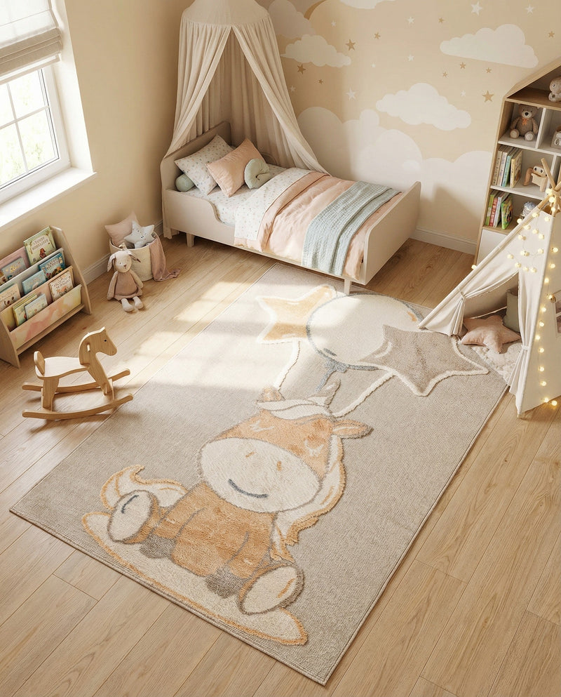 Wonder Tykes Collection Area Rug - Enchanted Rectangle Peach Blossom  lifestyle 3