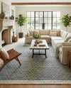 Tulum Trellis Collection Area Rug - Shoreline Rectangle Gray  lifestyle 28