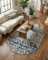 Mediterranean Lattice Collection Area Rug - Santorini (Multi Gray Blue) Oval Multi Gray Blue  lifestyle 80