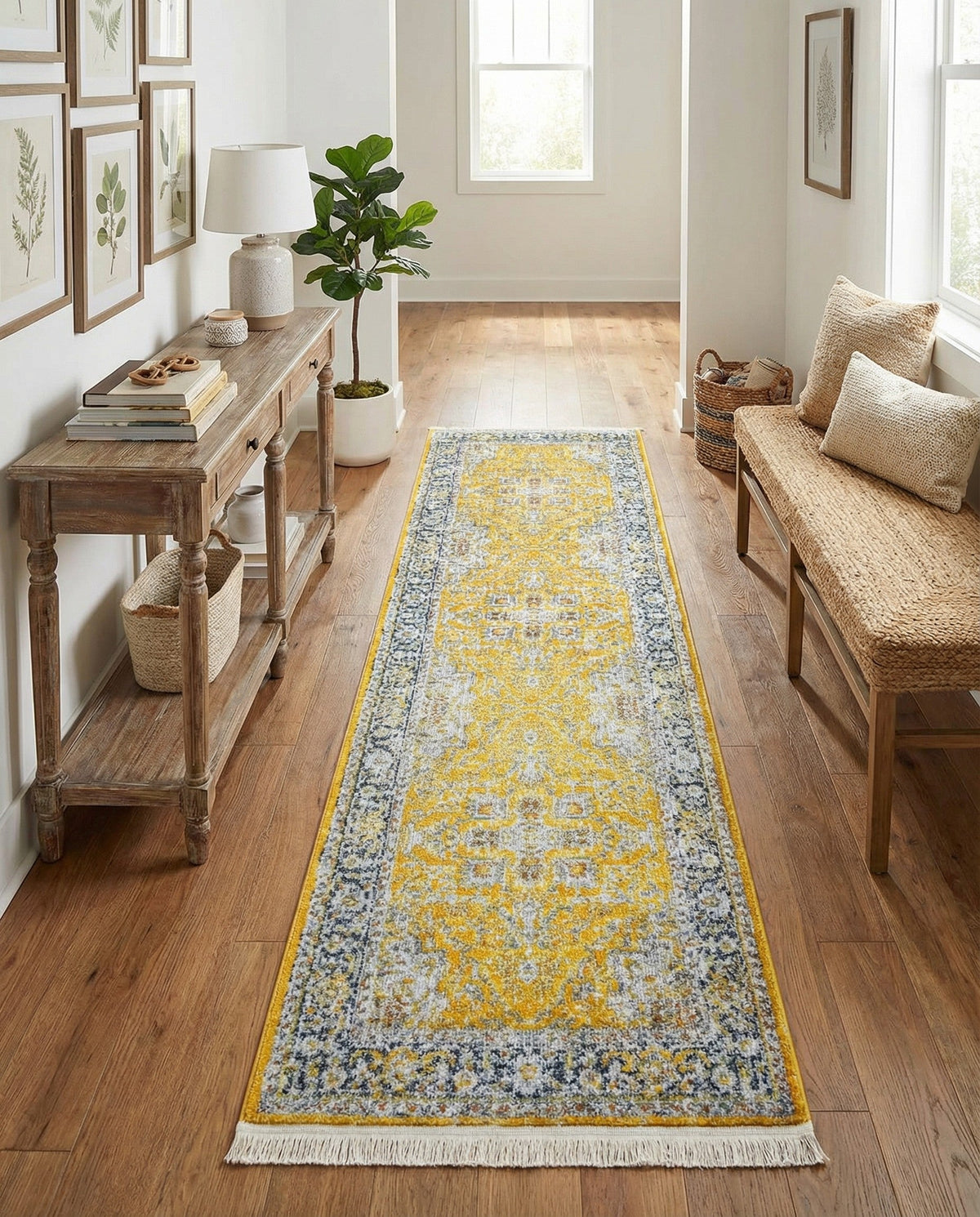 Caribbean Breeze Collection Area Rug -  Andros Runner Yellow  lifestyle 148