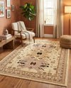 Tabriz Tapestries Collection Area Rug - Azerbaijan (Ivory) Rectangle Ivory  lifestyle 16