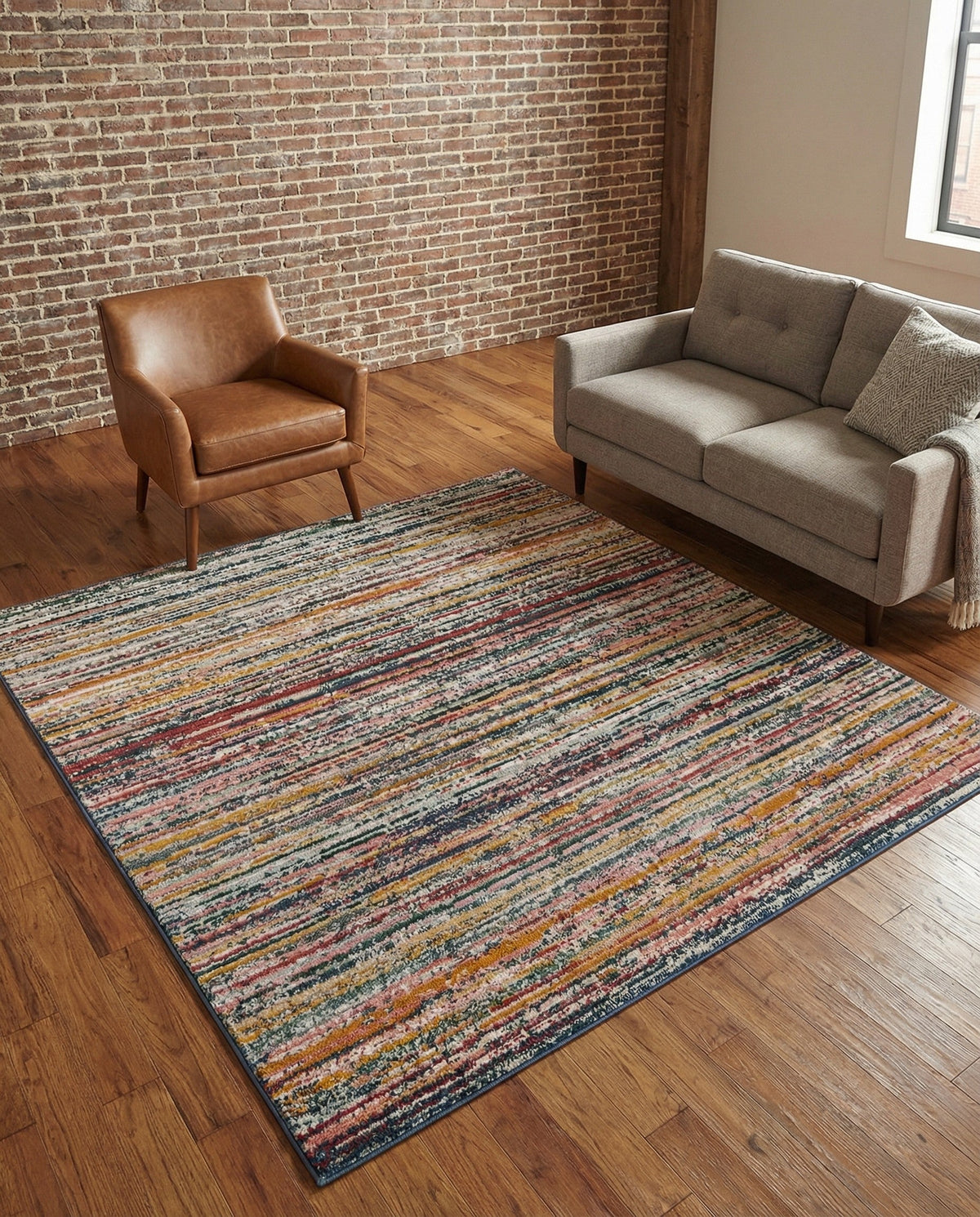 Jewel Oasis Collection Area Rug - Sapphire (Multi) Square Multi  lifestyle 141