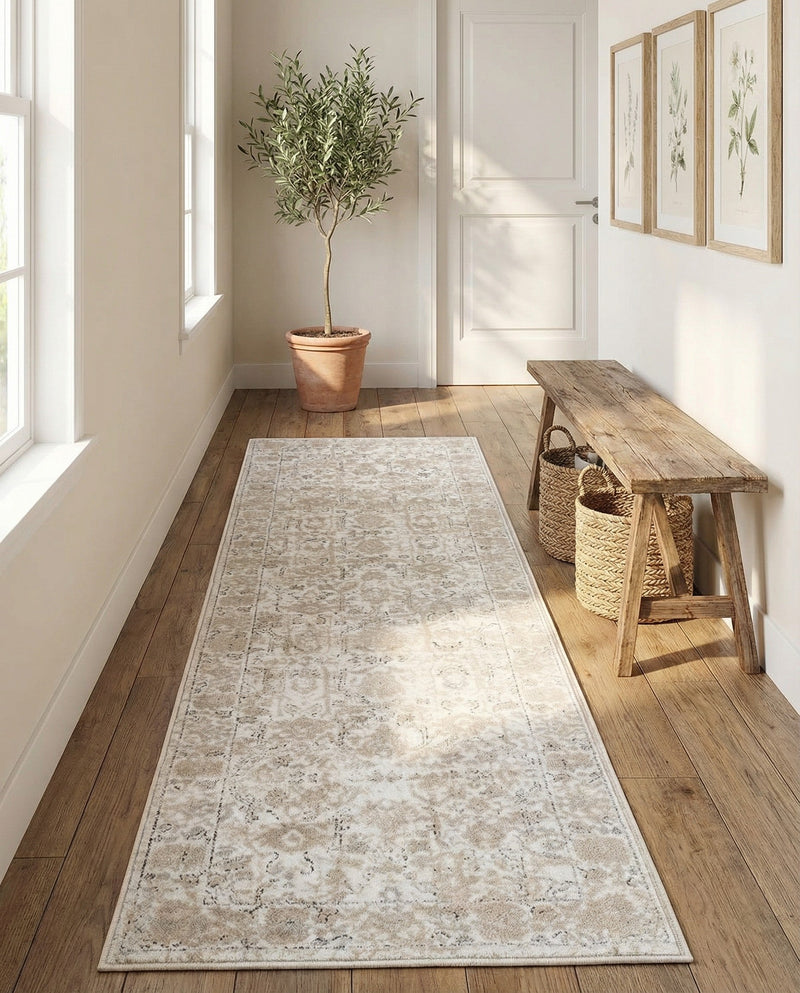 Cascade Range Collection Area Rug -  Shasta (Ivory) Runner Ivory  lifestyle 94