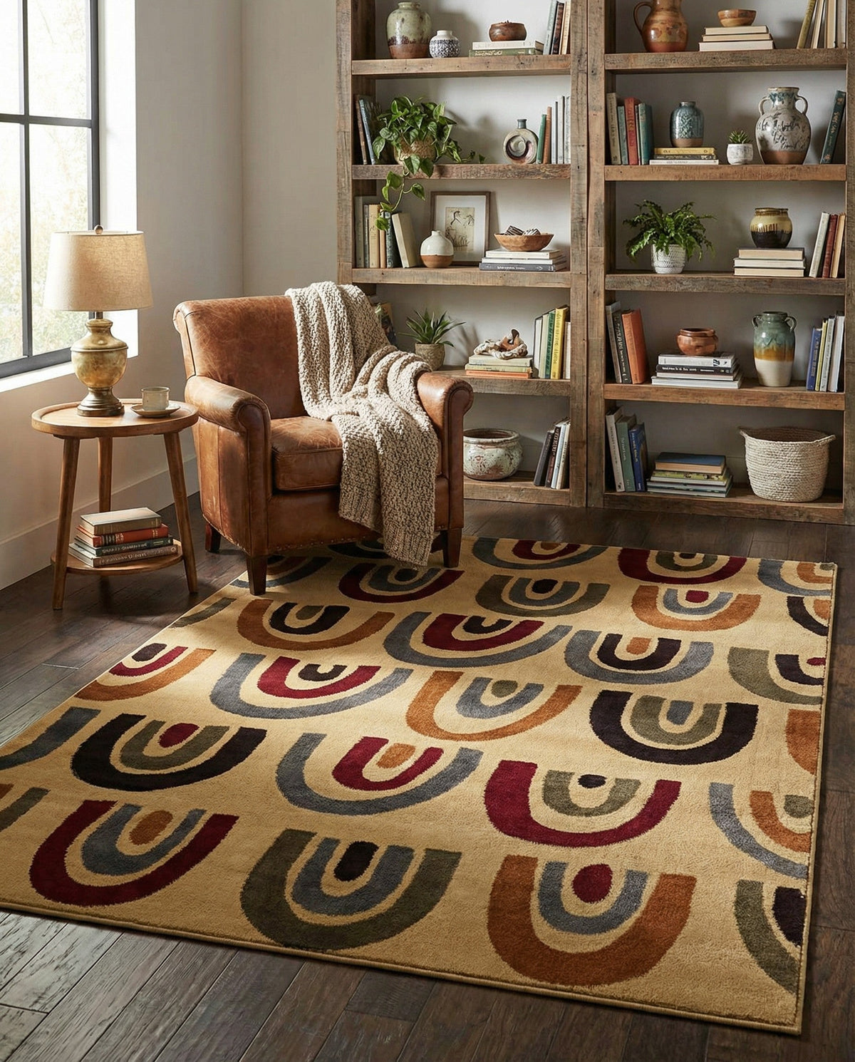 Bistro Lounge Collection Area Rug -  Breve Rectangle Cream  lifestyle 8