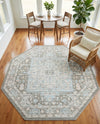 Savannah Series Collection Area Rug - Charleston (Cloud Gray) Octagon Cloud Gray  lifestyle 48