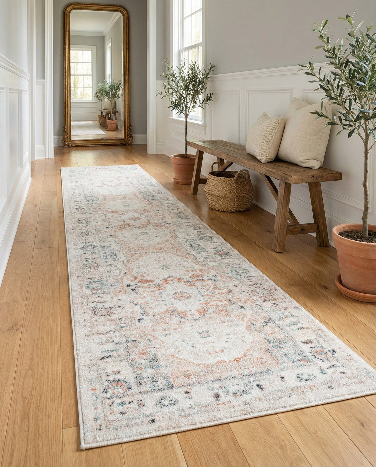 Parisian Elegance Collection Area Rug - Versailles (Ivory) Runner Ivory  lifestyle 120