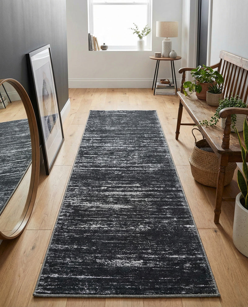 Sahara Essence Collection Area Rug - Oasis (Black) Runner Black  lifestyle 51