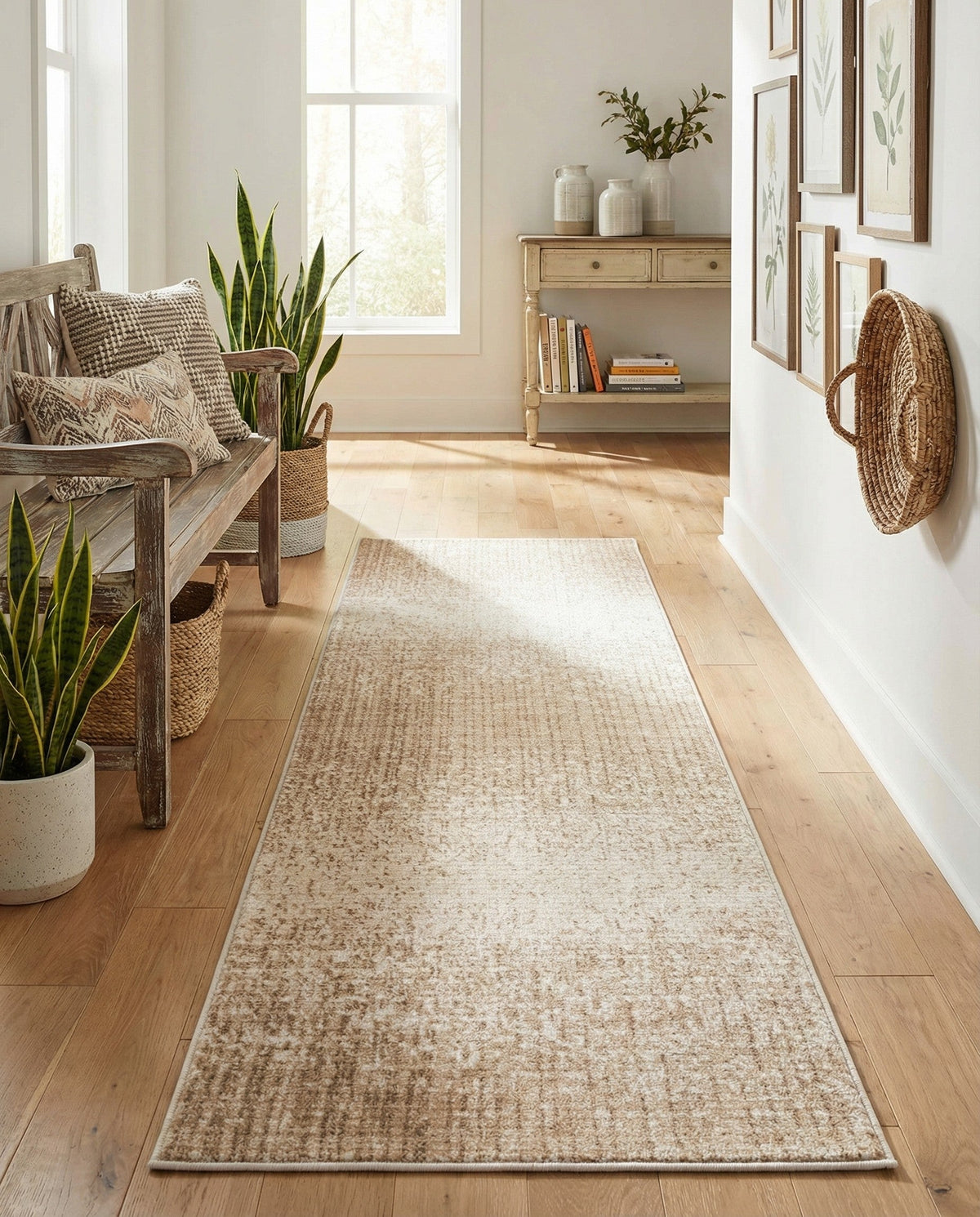 Jewel Oasis Collection Area Rug - Sapphire (Ivory) Runner Ivory  lifestyle 89