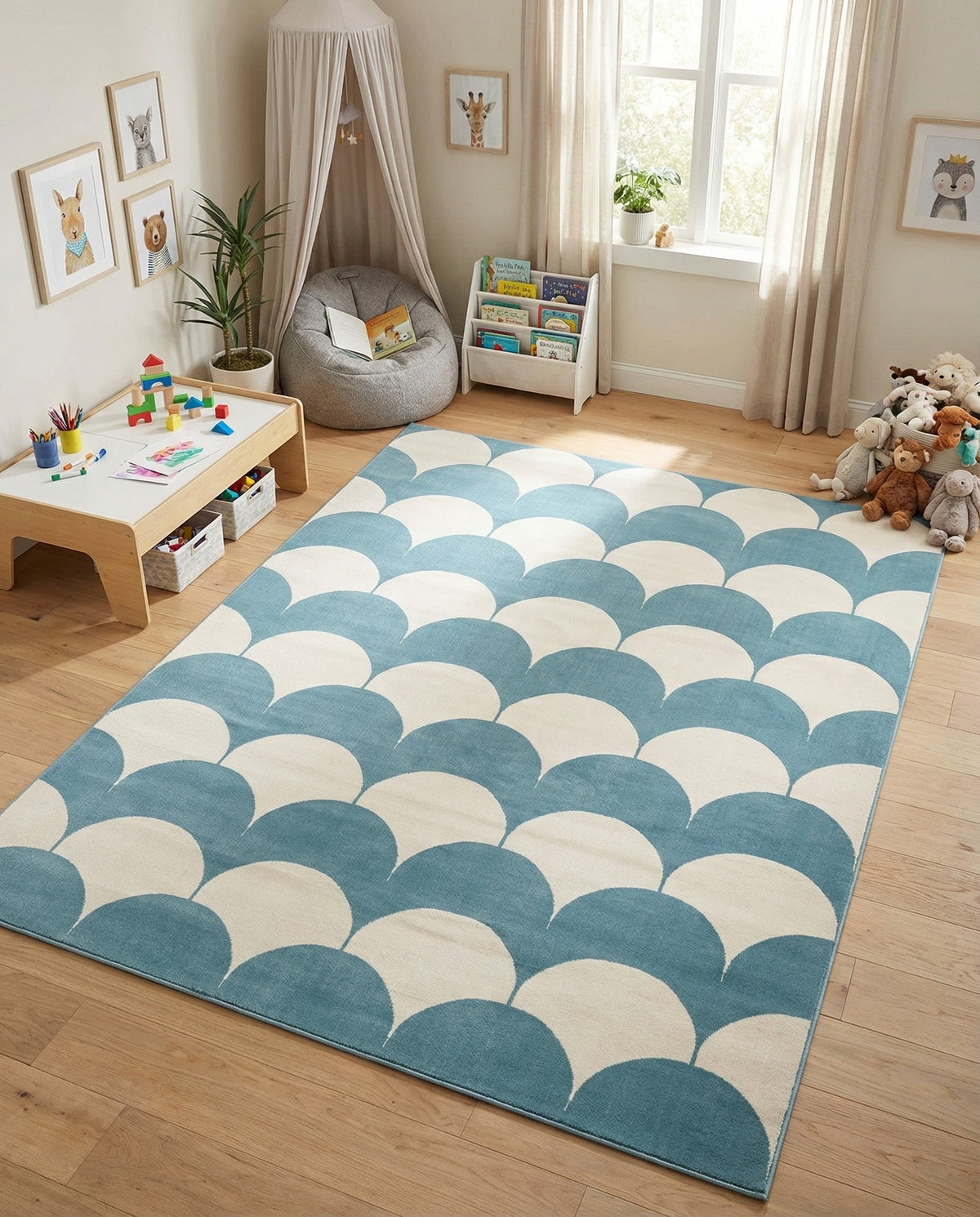 Wonder Tykes Collection Area Rug - Sparklewood Rectangle Sky blue  lifestyle 21
