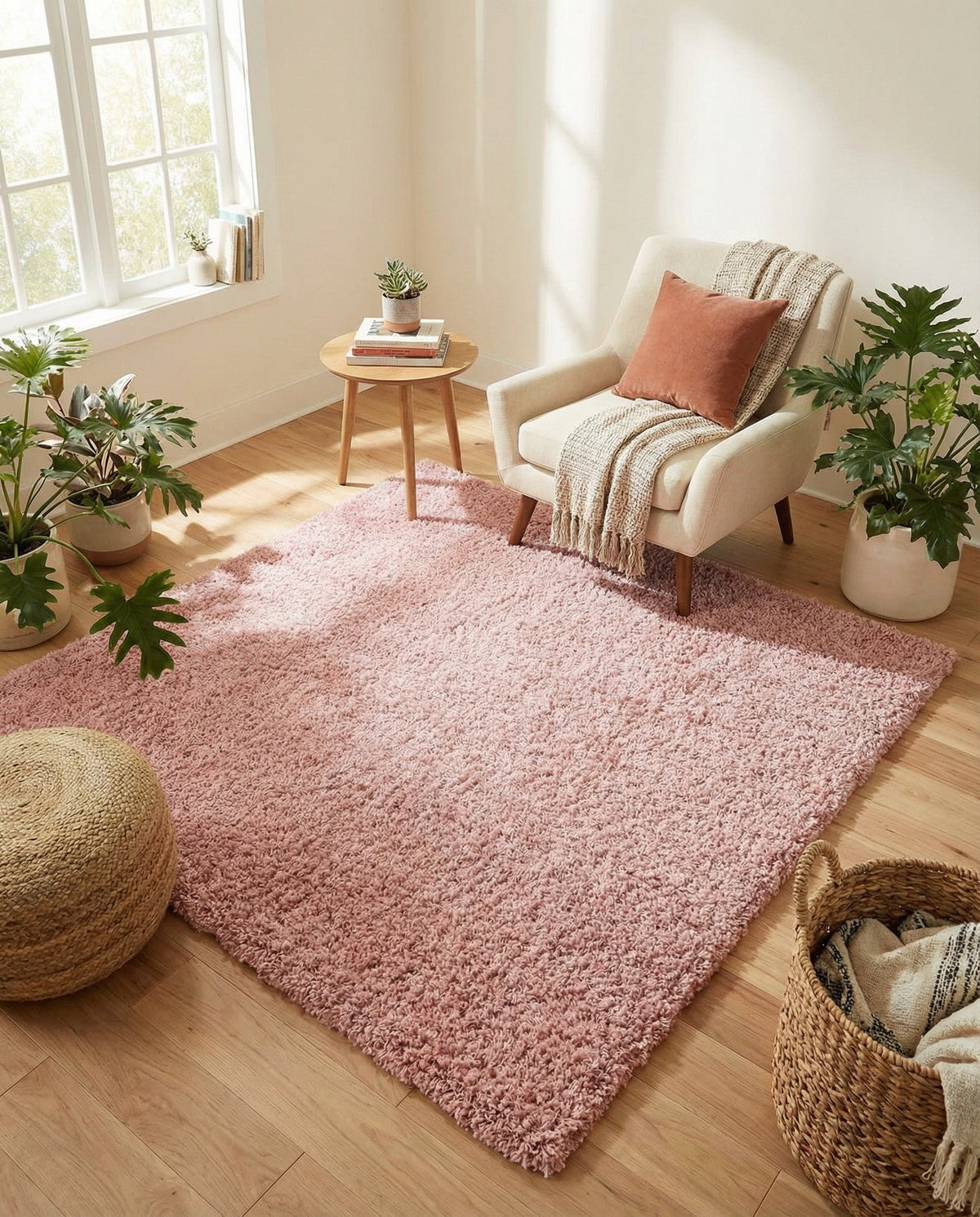 Alpine Plush Collection Area Rug - Verbier Square Pink  lifestyle 112