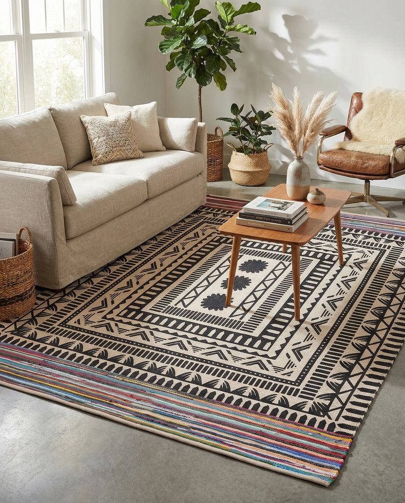 Thar Cotton Collection Area Rug -  Kovalam Rectangle Multi  lifestyle 6
