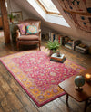 Casablanca Tapestry Collection Area Rug -  Marrakech (Berry Pink) Rectangle Berry Pink  lifestyle 4